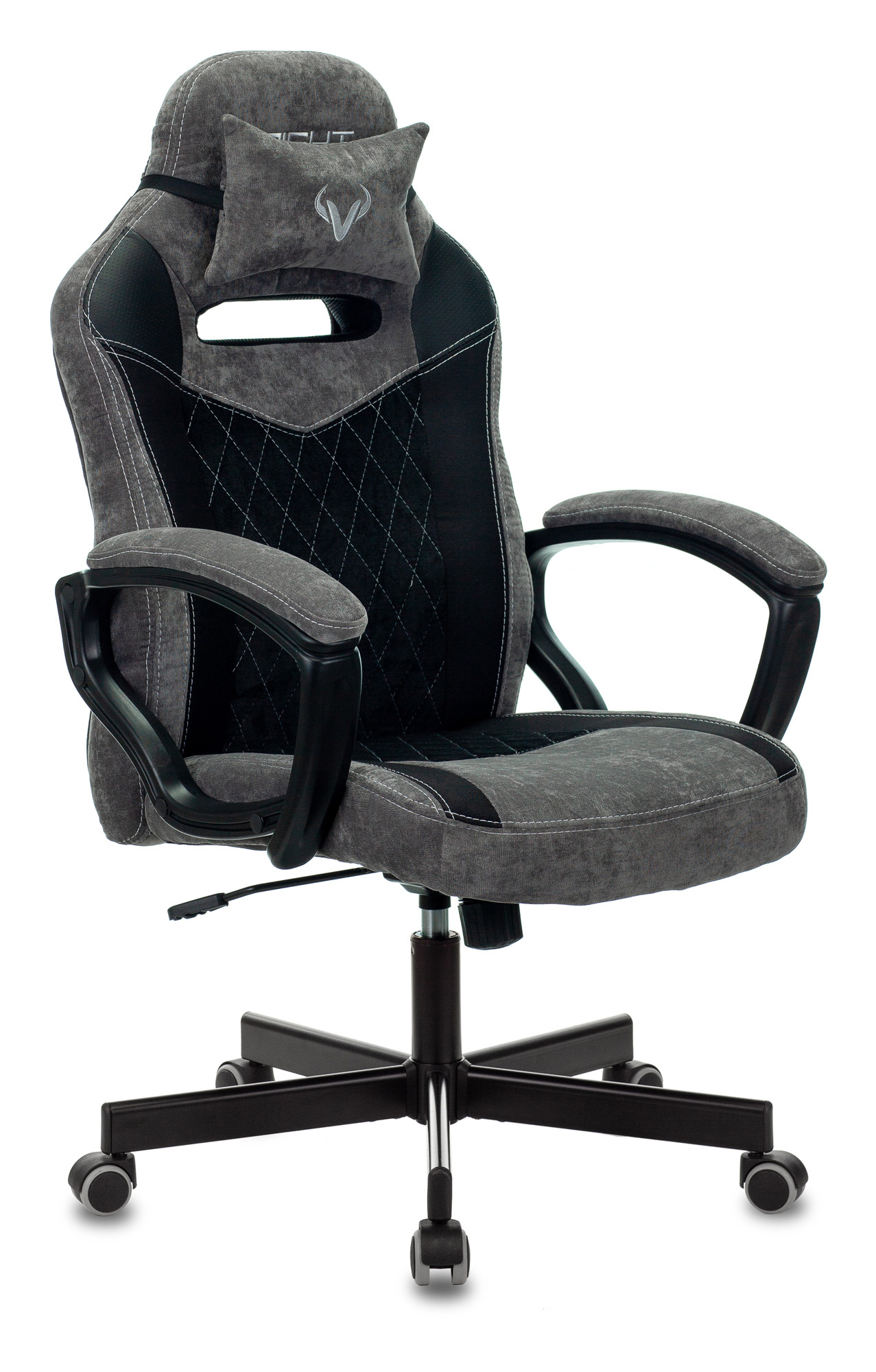 Кресло игровое Zombie VIKING 6 KNIGHT Fabric серый/черный