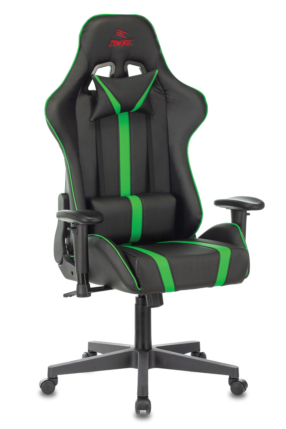 Кресло игровое Zombie A4 черный/зеленый