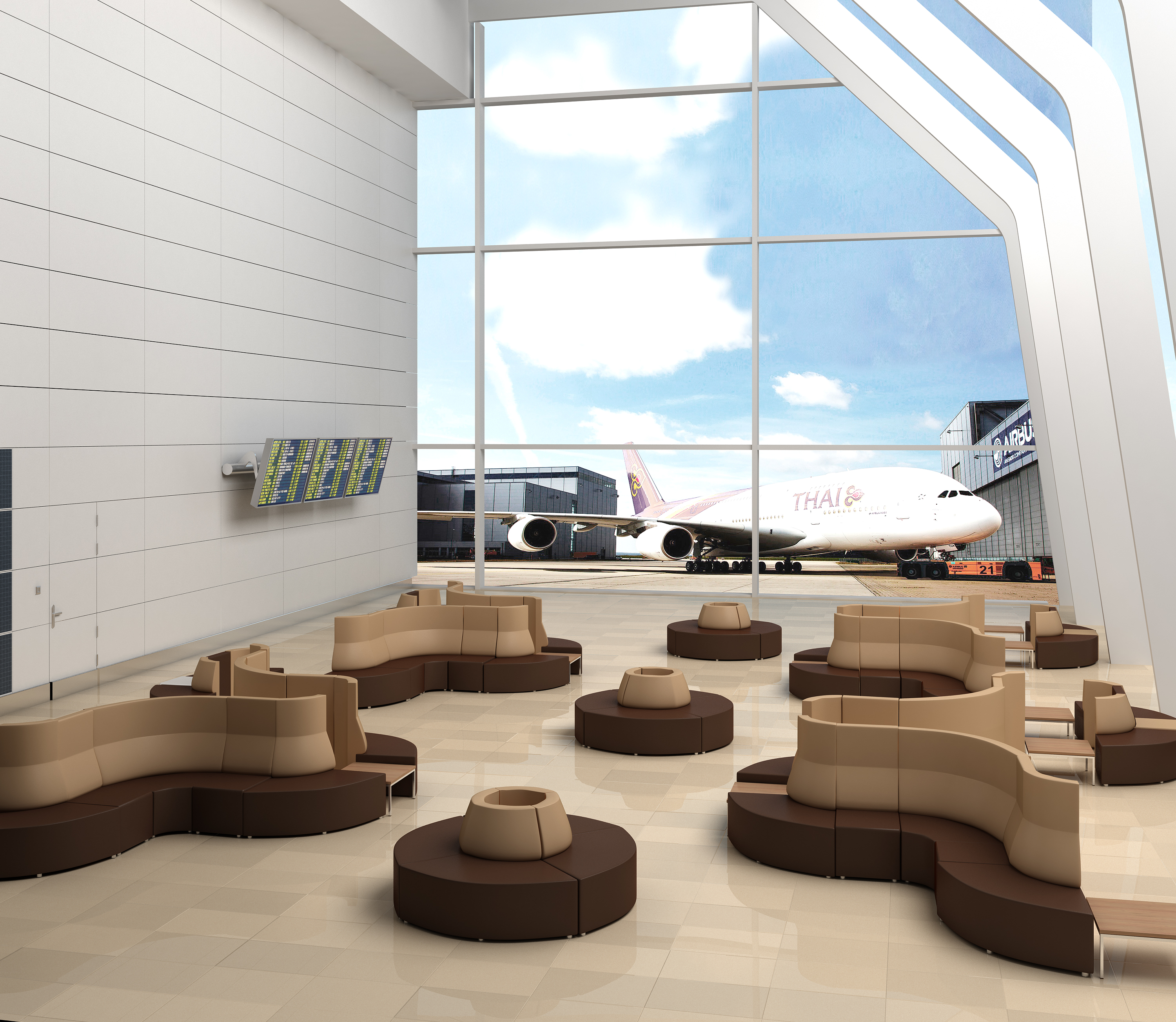 Выбор мебели для залов ожидания аэропортов, вокзалов
